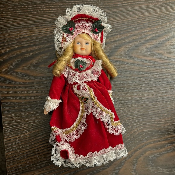 None Other - Vintage porcelain Collector Christmas doll